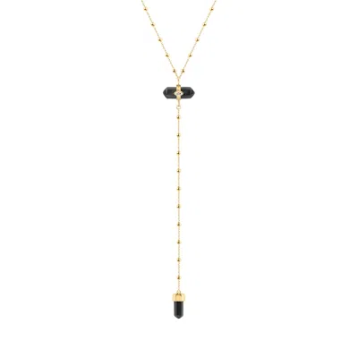 Karma And Luck Women's Gold / Grey Creator Of Positivity Hematite Evil Eye Necklace