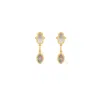 Karma And Luck Women's Gold / Grey / White Boundless Joy Hamsa & Evil Eye Mother Of Pearl Earrings