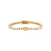 Karma And Luck Women's Gold Hopeful Abundance Evil Eye Tennis Bracelet