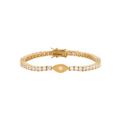 Karma And Luck Women's Gold Hopeful Abundance Evil Eye Tennis Bracelet