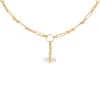 Karma And Luck Women's Gold Luminous Blessings - Clear Quartz Evil Eye Chain Necklace