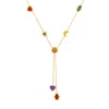 Karma And Luck Women's Gold Maximize Joy Multi-symbol & Multi-gemstone Necklace