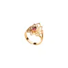 Karma And Luck Women's Gold / Pink Abundant Bloom - Gold Plated Lotus Tourmaline Ring In Multi