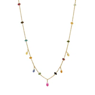 Karma And Luck Women's Gold Vibrant Soul Multi-stone Necklace