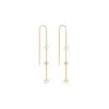 Karma And Luck Women's Gold / White Eternal Hope Pearl Thread Earrings