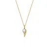 Karma And Luck Women's Gold / White Lightness Of Being Moonstone Angel Wing Gold Necklace In Gold