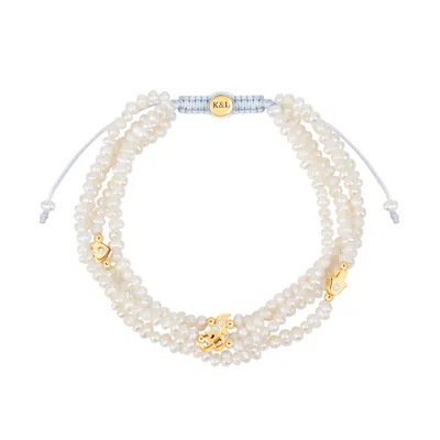 Karma And Luck Women's Gold / White Ocean's Blessing - Pearl Bracelet