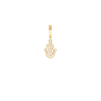 Karma And Luck Women's Gold / White Sacred Blessings Hamsa Charm