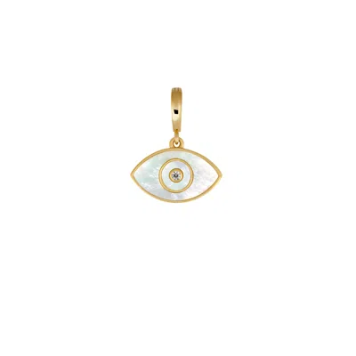 Karma And Luck Women's Gold / White Vigilant Dreamer Evil Eye Mother Of Pearl Charm