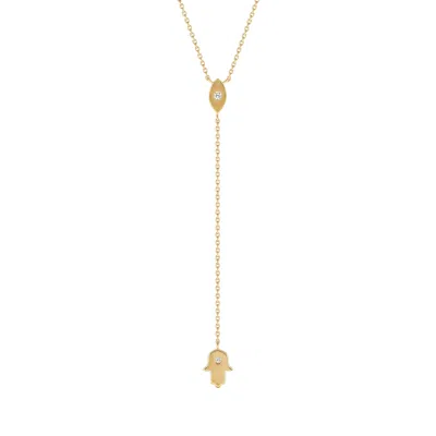 Karma And Luck Women's Gracious Guardian Gold Evil Eye & Hamsa Necklace