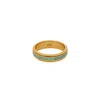 Karma And Luck Women's Green / Blue / Gold Brilliant Elegance Turquoise Gold Ring In Multi
