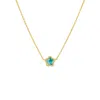 Karma And Luck Women's Green / Blue / Gold Constant Growth Turquoise Flower Gold Necklace In Gold