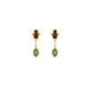 Karma And Luck Women's Green / Brown / Gold Dreams Secured Tiger's Eye & Malachite Hamsa & Evil Eye Earrings