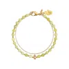 Karma And Luck Women's Green / Gold Enlightened Soul - Buddha Jade Gold Chain Bracelet