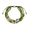 Karma And Luck Women's Green Lucky Shield Jade Evil Eye Hamsa Bracelet