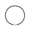 Karma And Luck Women's Grey Graceful Resilience - Hematite Lotus Bracelet