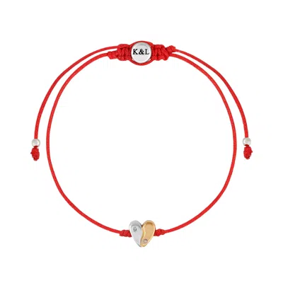 Karma And Luck Women's Harmonious Rhythm Red String Yin Yang Bracelet