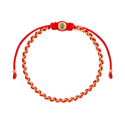 Karma And Luck Women's Harmony Bound Red String Bracelet - Gold