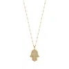 Karma And Luck Women's Inspired Action Gold Evil Eye & Hamsa Hand Necklace