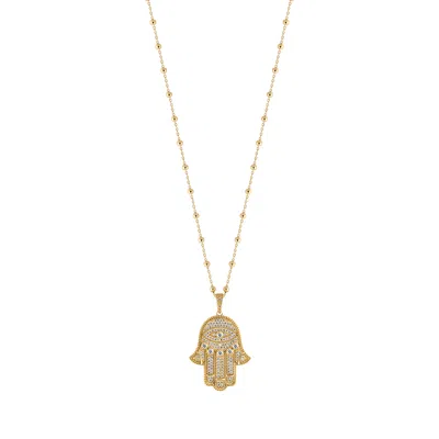 Karma And Luck Women's Inspired Action Gold Evil Eye & Hamsa Hand Necklace