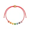 Karma And Luck Women's Joyful Journey - Gold Plated Chakra Red String Bracelet In Red