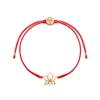 Karma And Luck Women's Obstacle Crusher - Red String Lotus Charm Bracelet