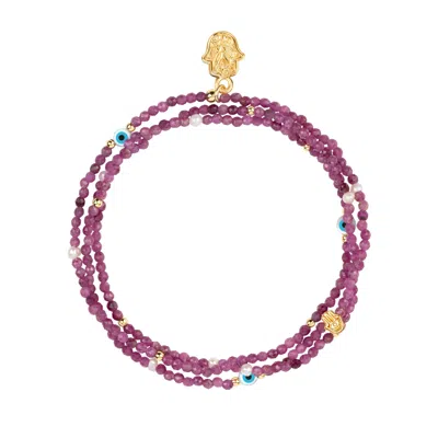 Karma And Luck Women's Pink / Purple Activated Spirit - Ruby July Birthstone Wrap