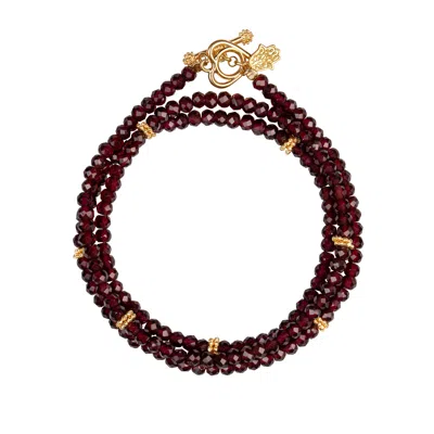 Karma And Luck Women's Red Spirit Of Love Garnet Stone Wrap Bracelet