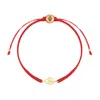 Karma And Luck Women's Red / White Grateful Soul - Red String Hamsa Charm Bracelet