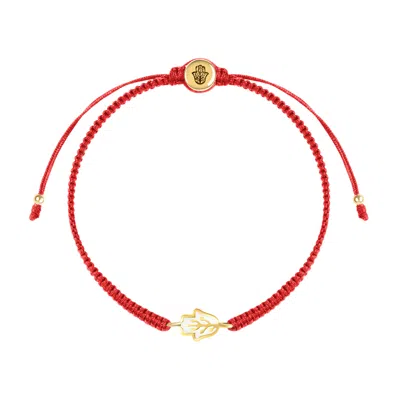 Karma And Luck Women's Red / White Grateful Soul - Red String Hamsa Charm Bracelet