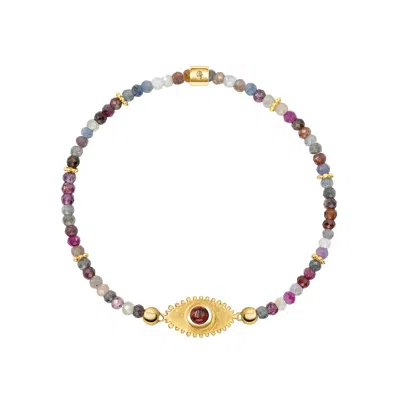 Karma And Luck Women's Spiritual Power - Sapphire Mix Evil Eye Charm Bracelet In Blue