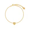 Karma And Luck Women's Sweetheart Energy Diamond Heart Charm Gold Bracelet