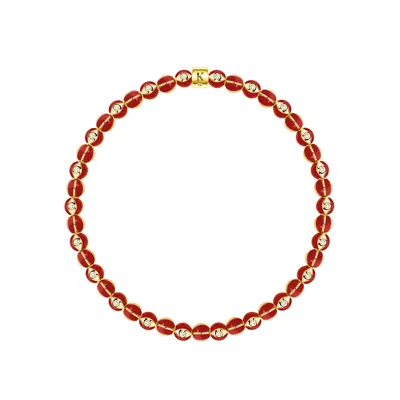 Karma And Luck Women's Vigorous Protection - Red Enamel Evil Eye Charm Bracelet