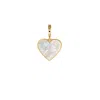 Karma And Luck Women's White / Gold Intuitive Beauty Mother Of Pearl Heart Charm