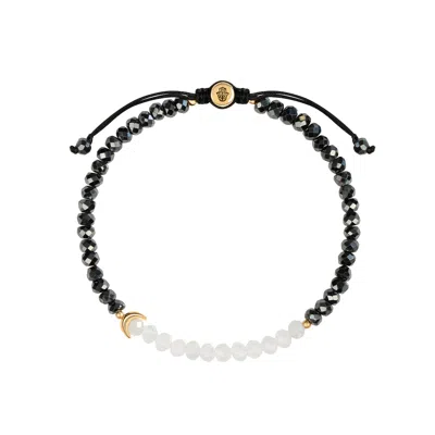 Karma And Luck Women's White / Grey Visualize Light - Moon Hematite Moonstone Luck Bracelet