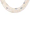Karma And Luck Women's White Protective Subtlety - Evil Eye Hamsa Pearl Necklace In Neutral