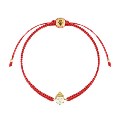 Karma And Luck Women's White / Red Harmonious Serenity - Thai Buddha Red String Bracelet