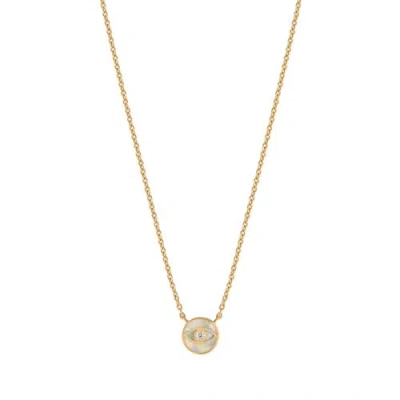 Karma And Luck Zen Warrior Gold Evil Eye Necklace
