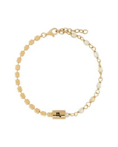 Karma And Luck Zodiac Plated Citrine Beaded Bracelet In Transparent