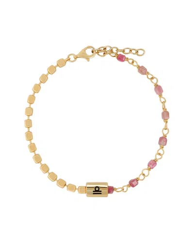 Karma And Luck Zodiac Plated Tourmaline Beaded Bracelet In Multi