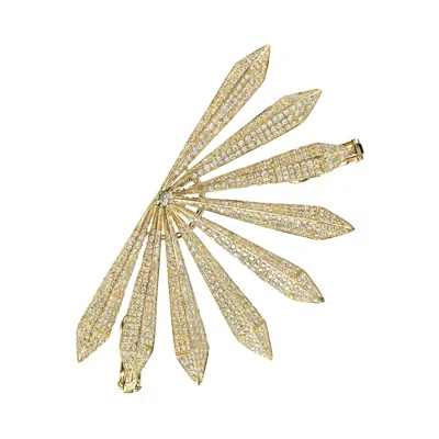 Pre-owned Karma El Khalil Diamond Sunrise Ear Cuff In 18k Yellow Gold