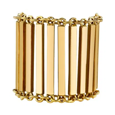 Pre-owned Karma El Khalil Linea Ring In 18k Yellow Gold, Chain Ring