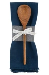 Karma Gifts Chelsea Cotton Tea Towel & Spoon Set In Indigo