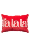 Karma Gifts Fa La La Velvet Lumbar Accent Pillow In Red