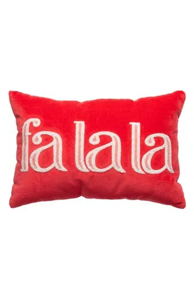 Karma Gifts Fa La La Velvet Lumbar Accent Pillow In Red