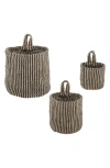 KARMA GIFTS SET OF 3 VERTICAL STRIPE HANGING BASKETS