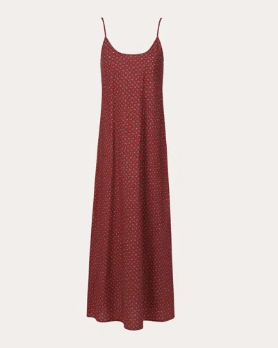Karma On The Rocks Women's Edo Hoshi Cotton Maxi Slip Dress In Red