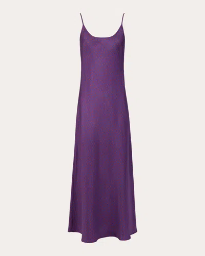 Karma On The Rocks Women's Edo Hoshi Silk Maxi Slip Dress In Purple