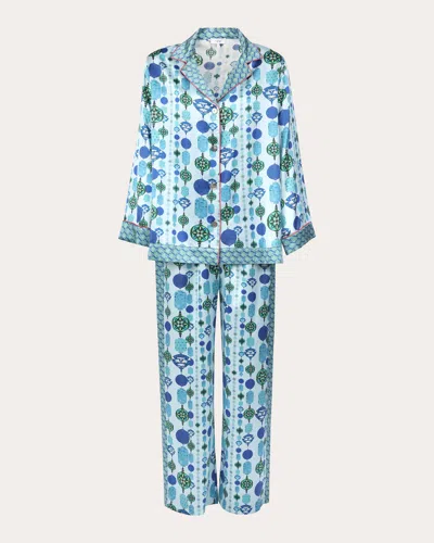Karma On The Rocks Women's Isa Chochin Silk Pajama Set In Multi