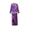 Karma On The Rocks Women's Isa Hanabi Printed Silk Pajama Set
